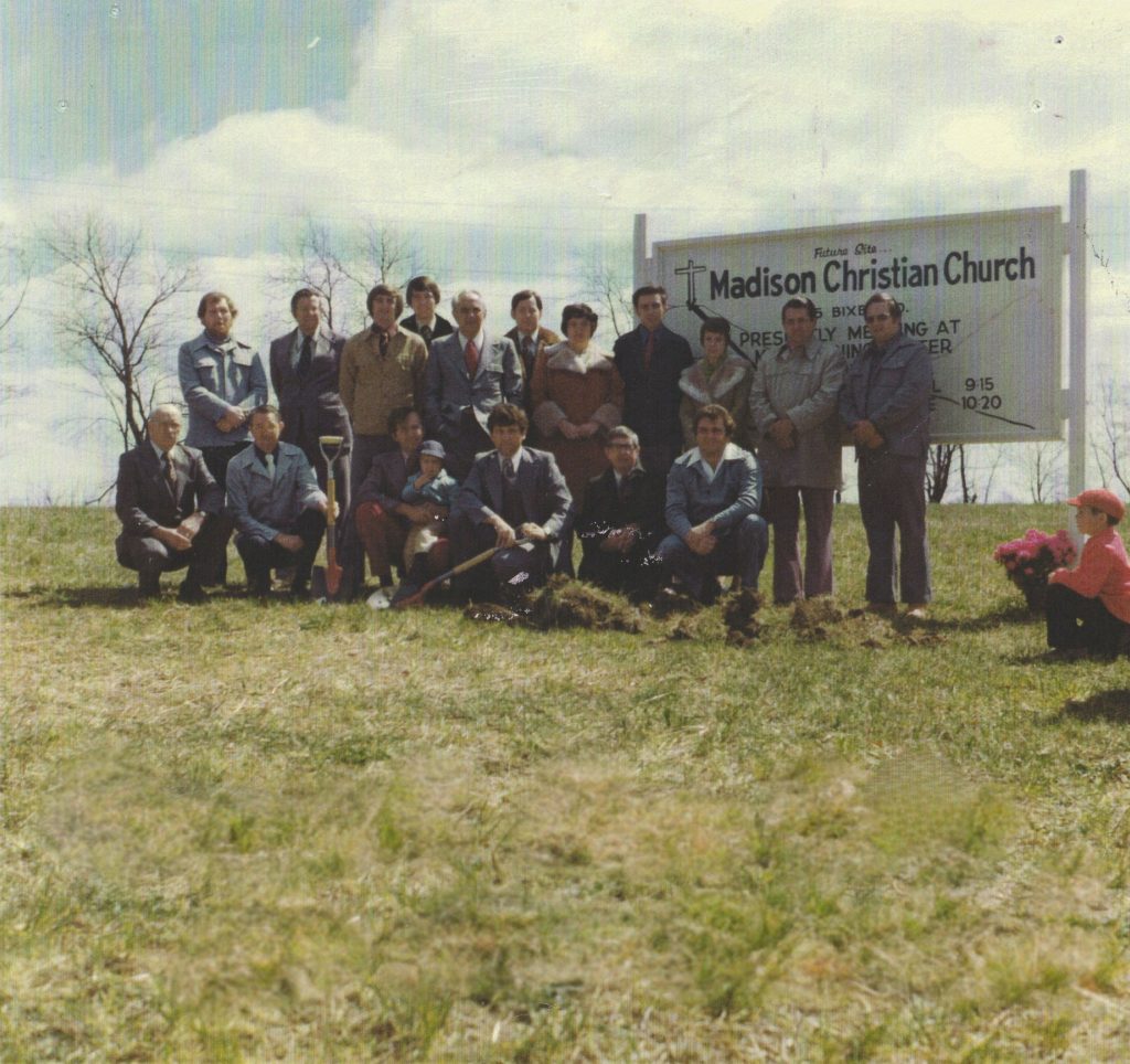 Ground breaking for Madison Christian Church on April 3, 1977
