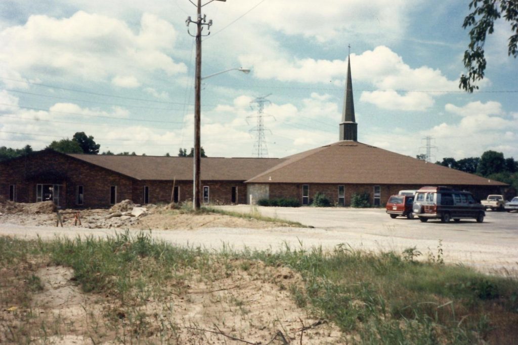 Construction progress on the original Worship Center in 1977-78
