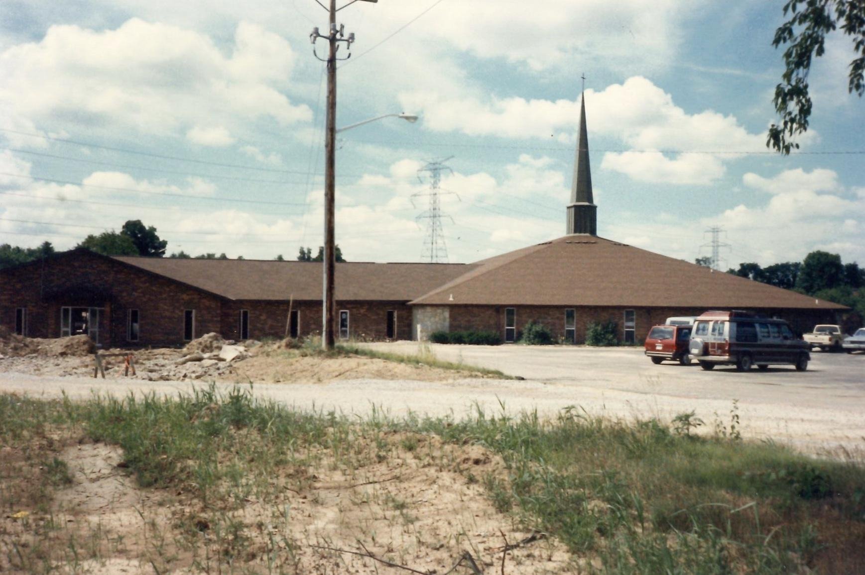 Construction progress on the original Worship Center in 1977-78